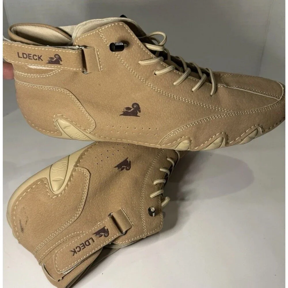 LDECK Barefoot Chukka Boots Mens EU 45 US 11 Tan Suede Minimalist Shoes